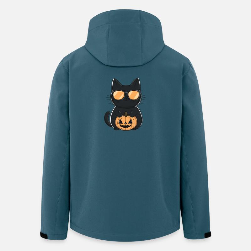 Katze Halloween Kater - Recycelte Männer Softshell-Jacke von Stanley/Stella - Dunkles Petrol