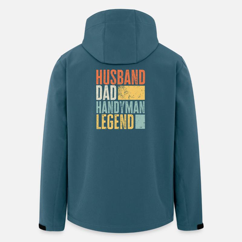 Husband Dad Handyman Legend Retro Handwerker - Recycelte Männer Softshell-Jacke von Stanley/Stella - Dunkles Petrol