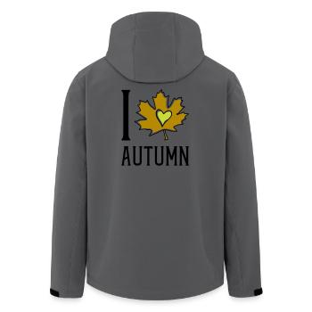 Heart in the autumn leaf - Men’s Recycled Softshell Jacket by Stanley/Stella - stargazer - Back - AI Model Male 185 light (185cm)