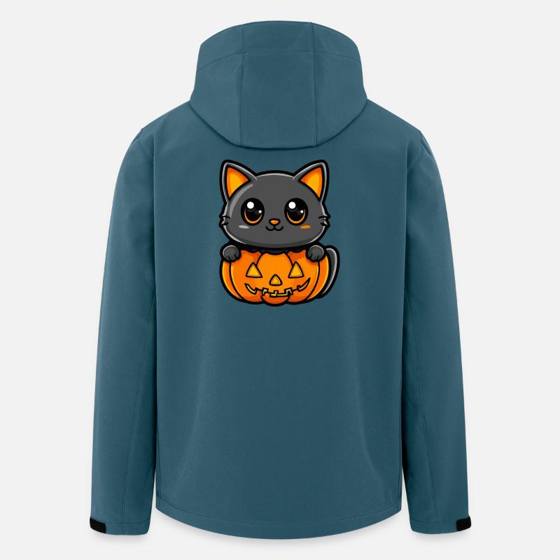 Katze Halloween Kater Comic - Recycelte Männer Softshell-Jacke von Stanley/Stella - Dunkles Petrol
