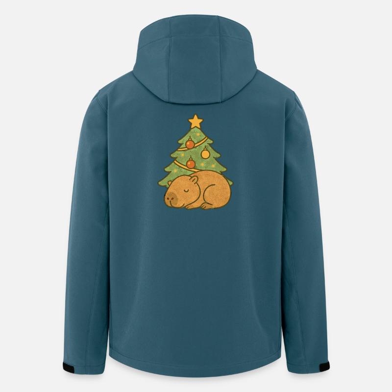 ✨ Sleeping Capybara under the Christmas Tree 🎄 - Men’s Recycled Softshell Jacket by Stanley/Stella - stargazer