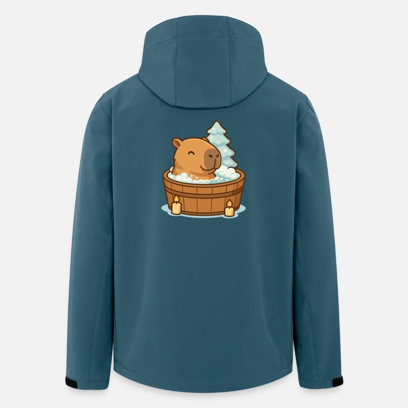 ✨ Wellness Capybara – Cozy Weihnachtszeit - Recycelte Männer Softshell-Jacke von Stanley/Stella - Dunkles Petrol