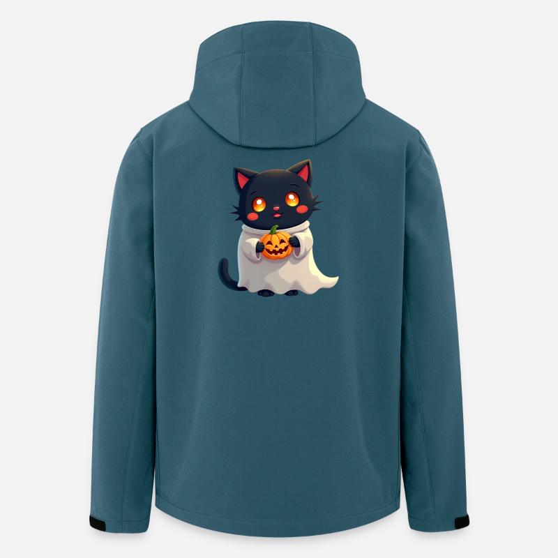Halloween Cat with Halloween Pumpkin - Men’s Recycled Softshell Jacket by Stanley/Stella - stargazer