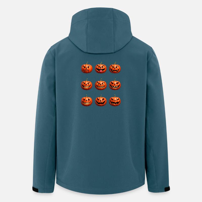 Halloween Kürbisgesichter Muster - Recycelte Männer Softshell-Jacke von Stanley/Stella - Dunkles Petrol