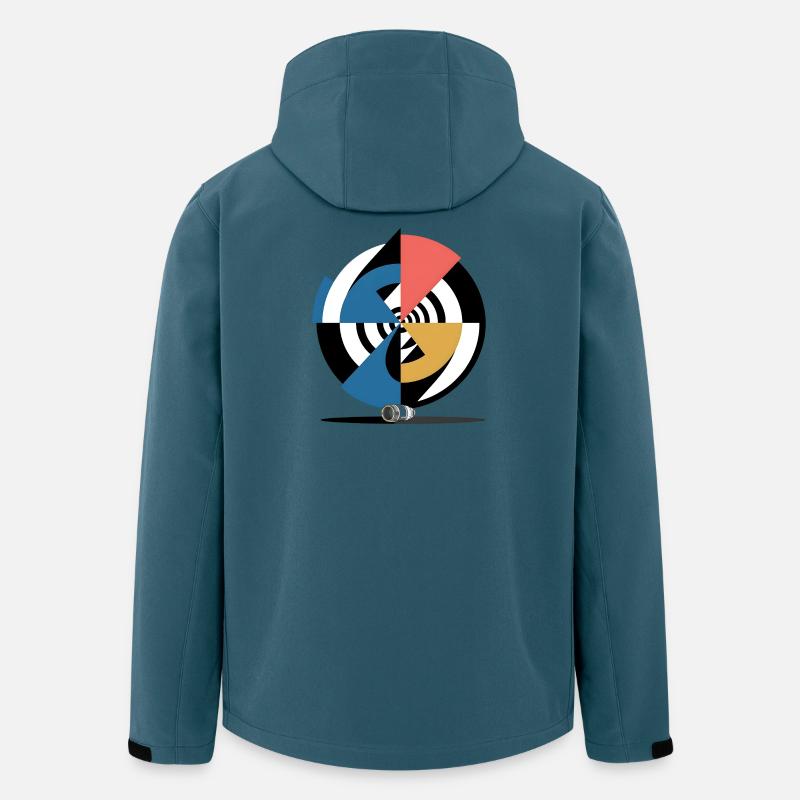 Abstrakt Geometrisch - Recycelte Männer Softshell-Jacke von Stanley/Stella - Dunkles Petrol