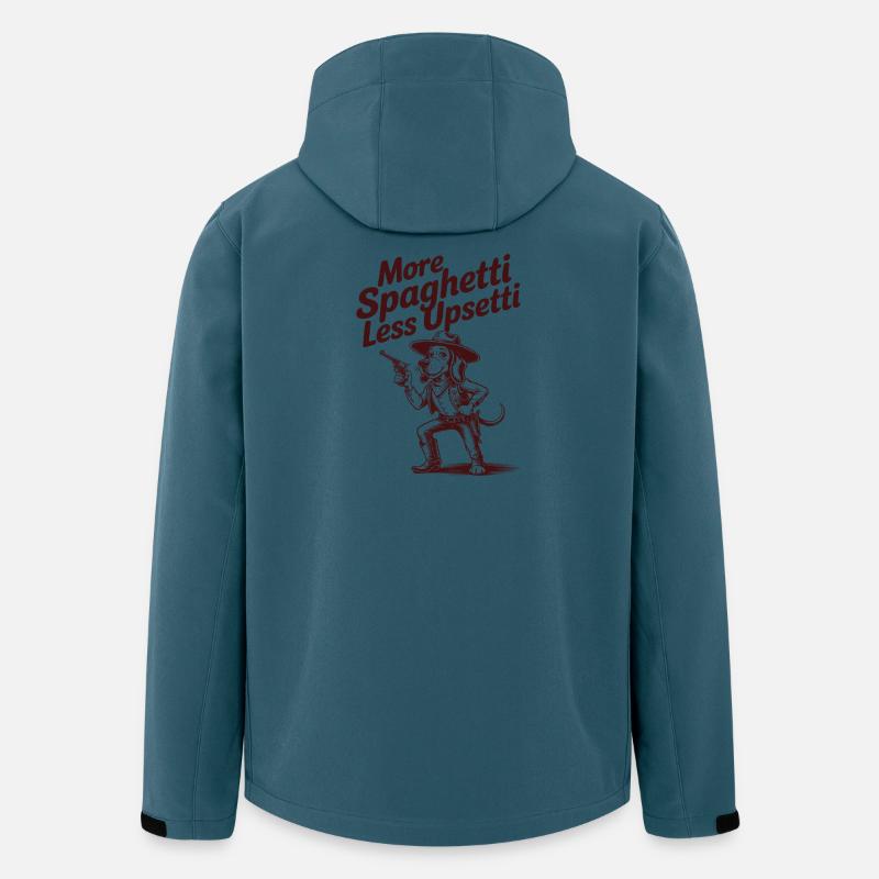 Plus de spaghettis, moins d’upsetti - Veste softshell homme en polyester recyclé Stanley/Stella - bleu pétrole foncé