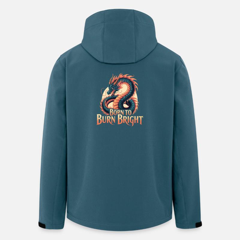 Drache – Born to Burn Bright - Recycelte Männer Softshell-Jacke von Stanley/Stella - Dunkles Petrol