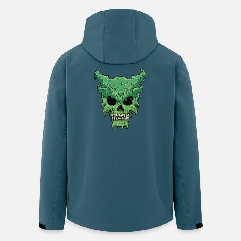 Tropfender grüner Dämonenschädel - Recycelte Männer Softshell-Jacke von Stanley/Stella - Dunkles Petrol