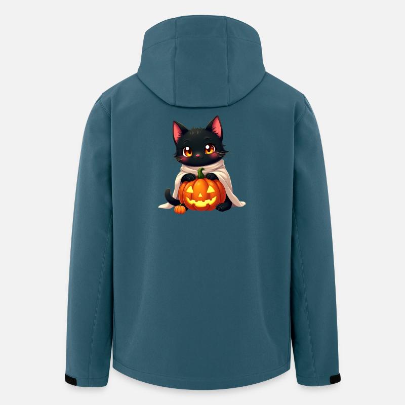 Halloween Cat with Halloween Pumpkin - Men’s Recycled Softshell Jacket by Stanley/Stella - stargazer