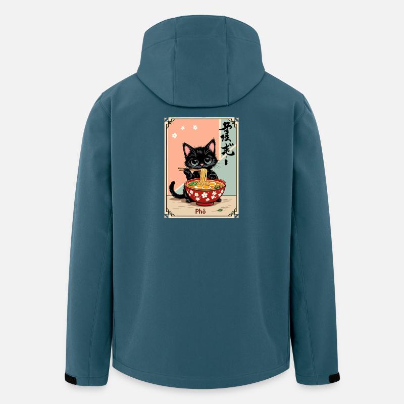 Kätzchen Pho Ramen Kunst - Recycelte Männer Softshell-Jacke von Stanley/Stella - Dunkles Petrol