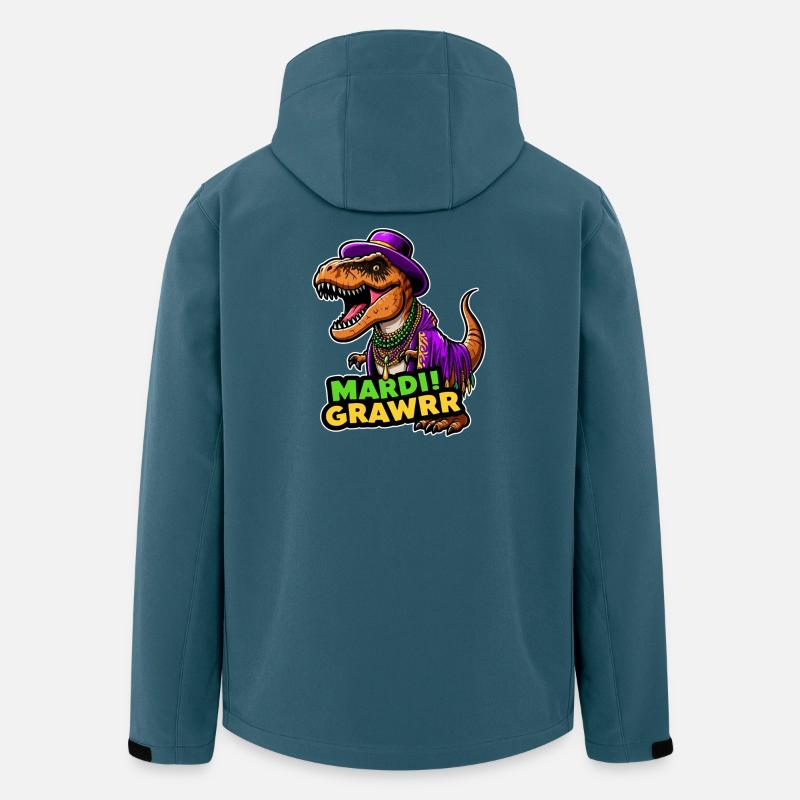 T Rex Carnaval Mardi Gras - Veste softshell homme en polyester recyclé Stanley/Stella - bleu pétrole foncé