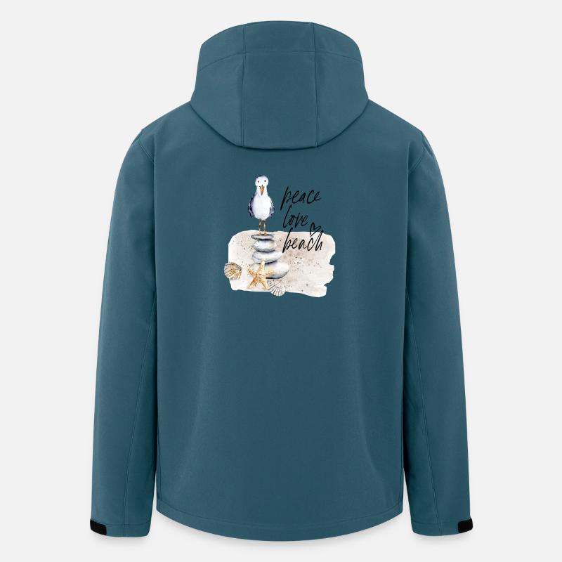 Beach Bird on Stone Stack Watercolors - Men’s Recycled Softshell Jacket by Stanley/Stella - stargazer