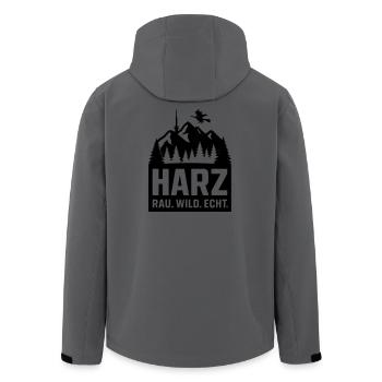 harz wild rau echt - Recycelte Männer Softshell-Jacke von Stanley/Stella - Dunkles Petrol - Hinten - AI Model Male 185 light (185cm)