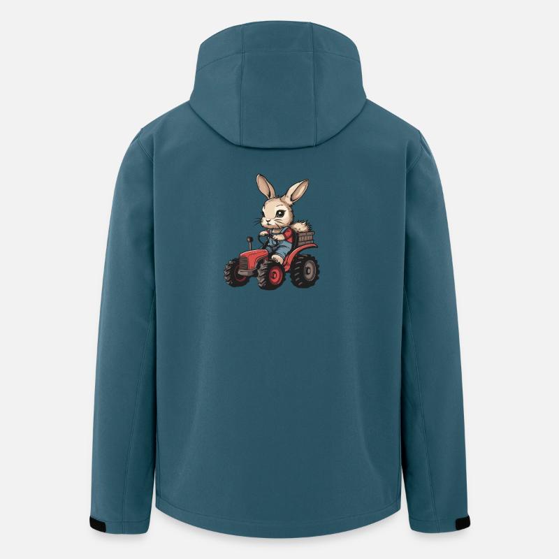 Hase Traktor Farmer - Recycelte Männer Softshell-Jacke von Stanley/Stella - Dunkles Petrol