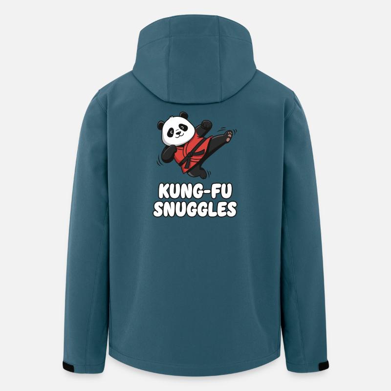 Kung Fu Panda Snuggles - Recycelte Männer Softshell-Jacke von Stanley/Stella - Dunkles Petrol