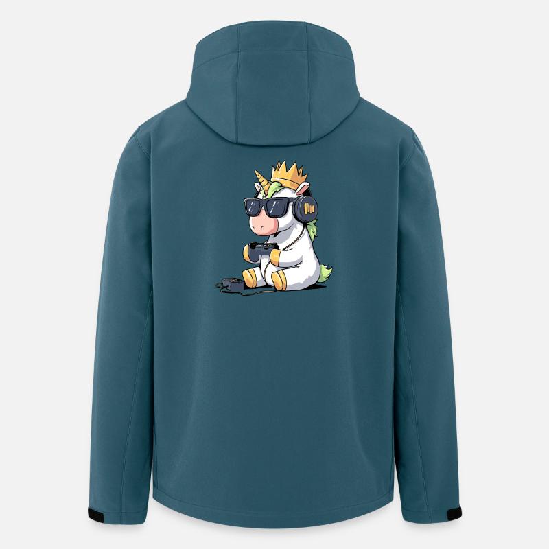 Einhorn - gaming on - Recycelte Männer Softshell-Jacke von Stanley/Stella - Dunkles Petrol