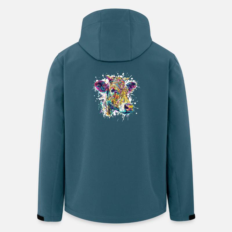 Kuh Farbklecks - Recycelte Männer Softshell-Jacke von Stanley/Stella - Dunkles Petrol