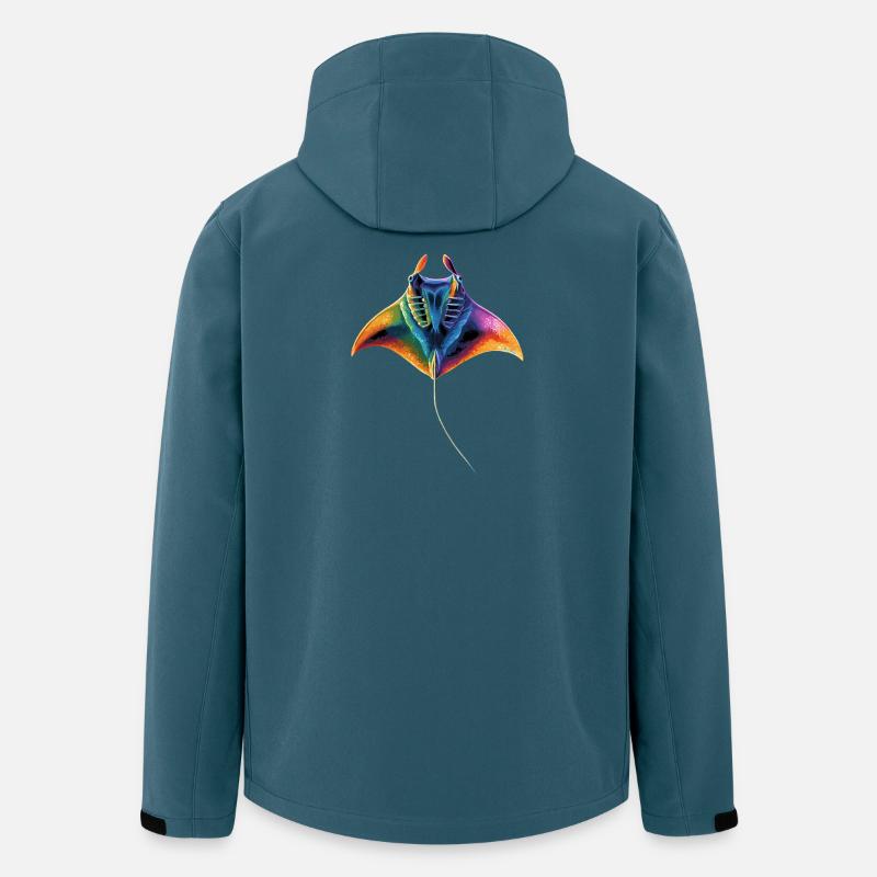 Manta Rochen Teufelsrochen Stachelrochen Taucher - Recycelte Männer Softshell-Jacke von Stanley/Stella - Dunkles Petrol