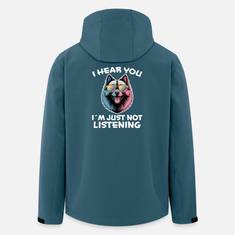 Keeshond Spruch Hunde Lustiges Keeshond Geschenk - Recycelte Männer Softshell-Jacke von Stanley/Stella - Dunkles Petrol
