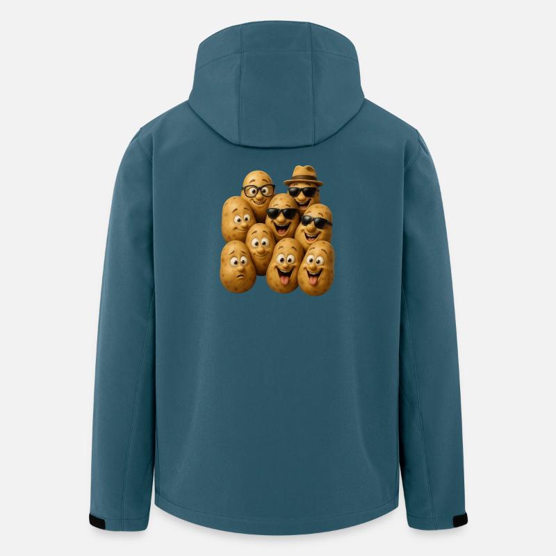 Des patates qui rient avec style - Veste softshell homme en polyester recyclé Stanley/Stella - bleu pétrole foncé