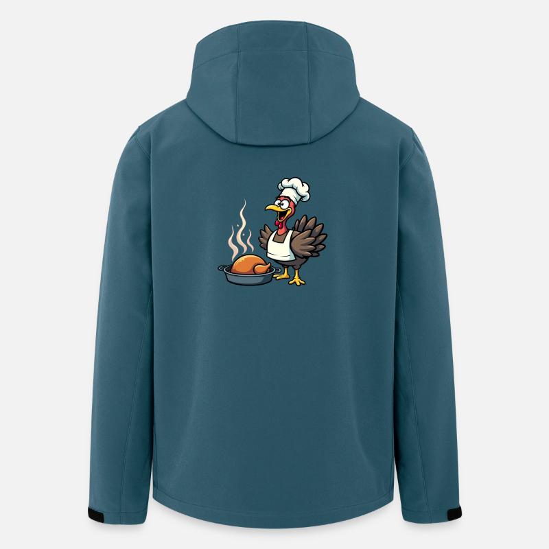 Cuisinier de dinde de Thanksgiving - Veste softshell homme en polyester recyclé Stanley/Stella - bleu pétrole foncé