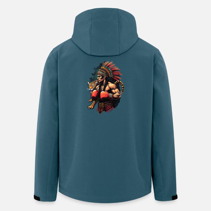 Indigener KriegerMit Jaguar - Recycelte Männer Softshell-Jacke von Stanley/Stella - Dunkles Petrol