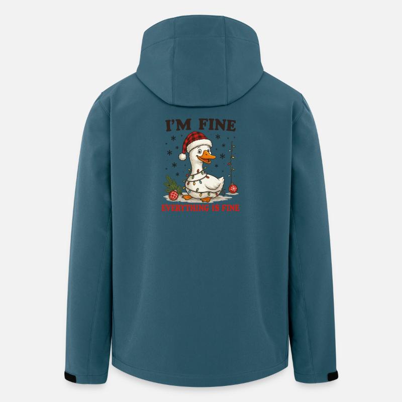 Weihnachtsente mit Lichterkette - Recycelte Männer Softshell-Jacke von Stanley/Stella - Dunkles Petrol