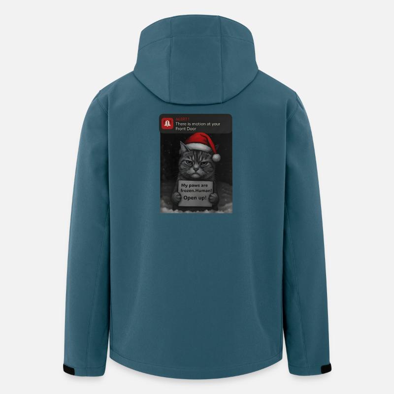 Chat Noël avec des chats drôles - Veste softshell homme en polyester recyclé Stanley/Stella - bleu pétrole foncé
