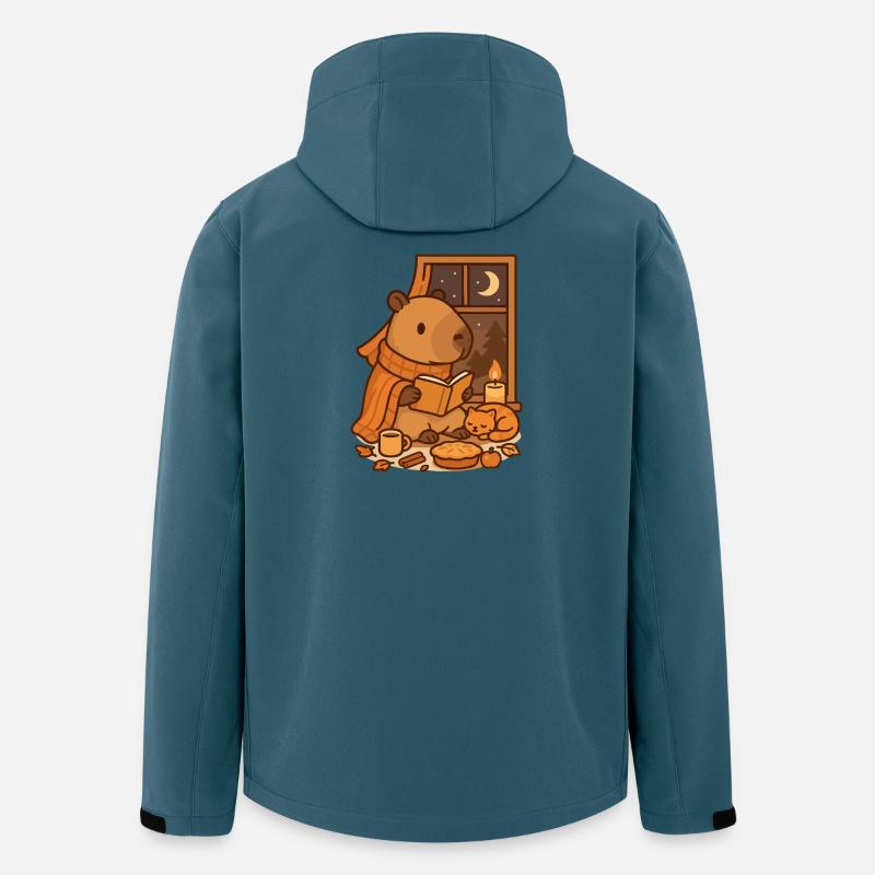 Capybara Reading Nook – Cozy Autumn Evening - Men’s Recycled Softshell Jacket by Stanley/Stella - stargazer