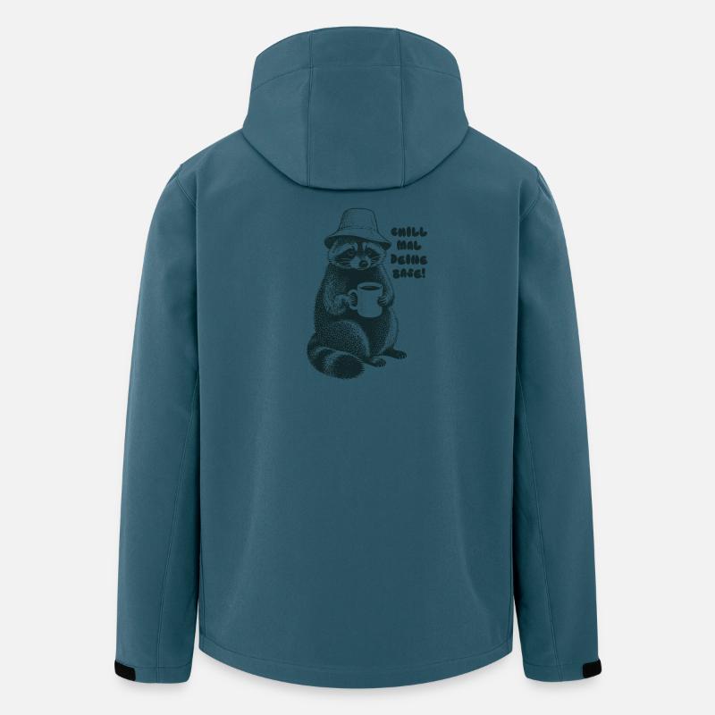 Chill mal deine Base - Waschbär - Recycelte Männer Softshell-Jacke von Stanley/Stella - Dunkles Petrol