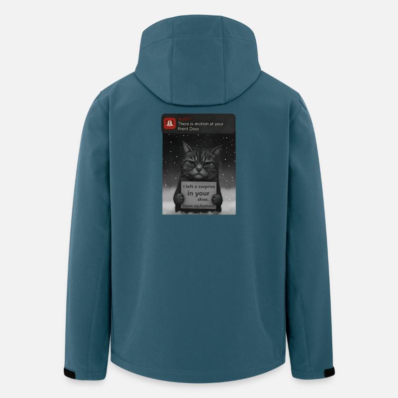 Cat a un message pour vous - Funnier - Veste softshell homme en polyester recyclé Stanley/Stella - bleu pétrole foncé