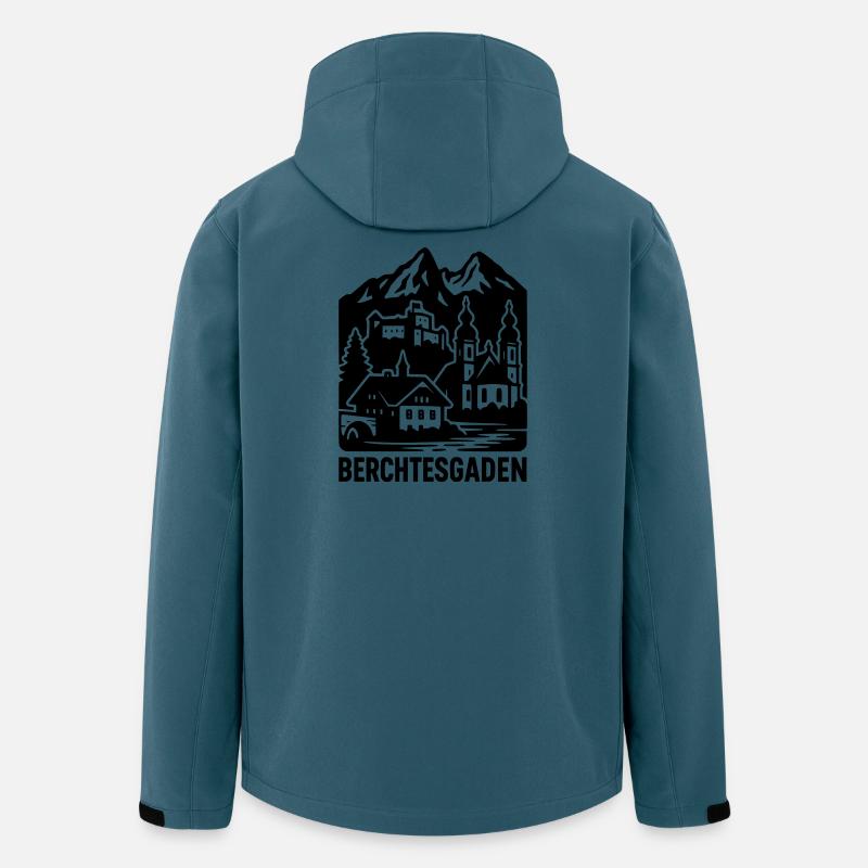 Silhouette de Berchtesgaden Point de repère - Veste softshell homme en polyester recyclé Stanley/Stella - bleu pétrole foncé