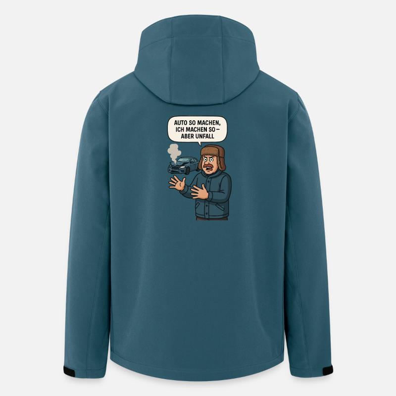 Unfall Humor Auto Spruch Illustration - Recycelte Männer Softshell-Jacke von Stanley/Stella - Dunkles Petrol