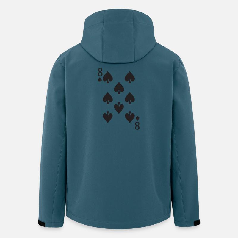 Acht Pik Muster - Recycelte Männer Softshell-Jacke von Stanley/Stella - Dunkles Petrol