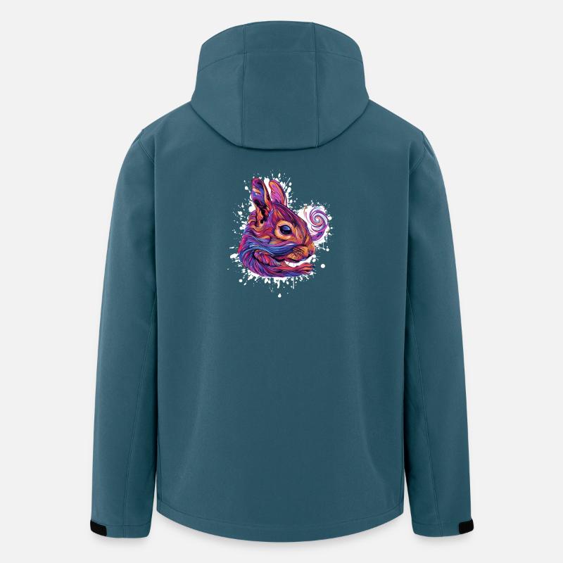 Psychedelischer Eichhörnchenkopf - Recycelte Männer Softshell-Jacke von Stanley/Stella - Dunkles Petrol