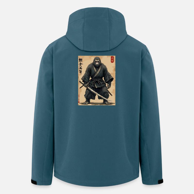 Gorilla Samurai mit Katana - Recycelte Männer Softshell-Jacke von Stanley/Stella - Dunkles Petrol
