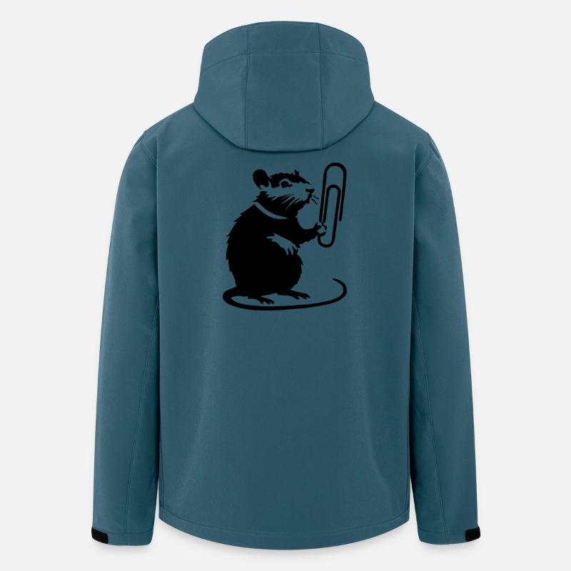 Le rat comme étalon de bureau - Veste softshell homme en polyester recyclé Stanley/Stella - bleu pétrole foncé
