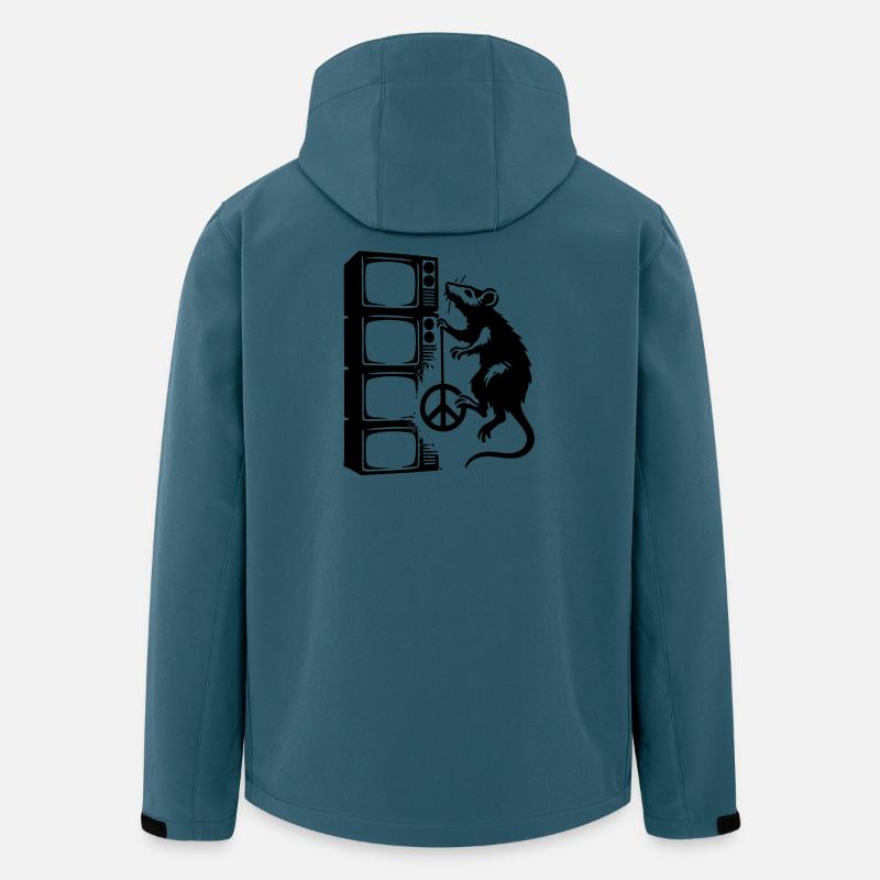 Ratte mit Bildschirm - Recycelte Männer Softshell-Jacke von Stanley/Stella - Dunkles Petrol