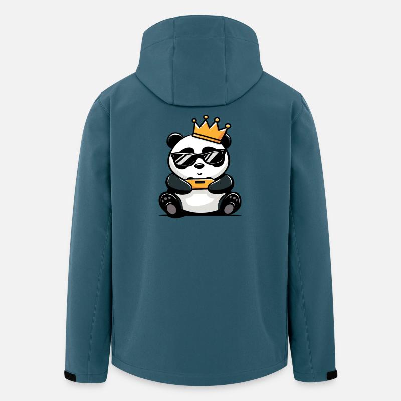 Panda Controller und Krone - Recycelte Männer Softshell-Jacke von Stanley/Stella - Dunkles Petrol
