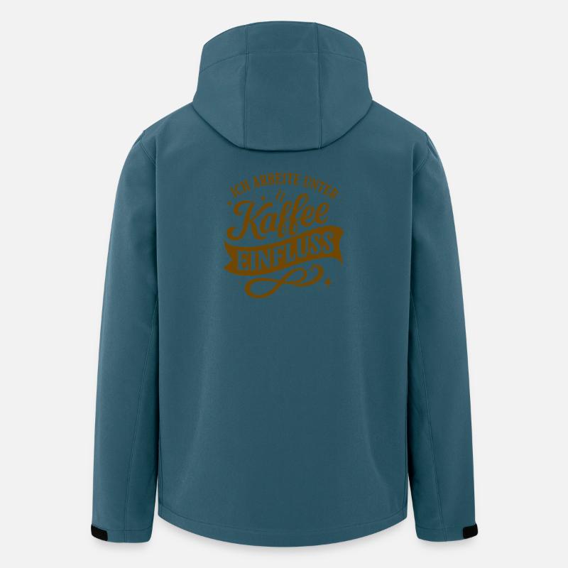 Je travaille sous l’influence du café - Veste softshell homme en polyester recyclé Stanley/Stella - bleu pétrole foncé
