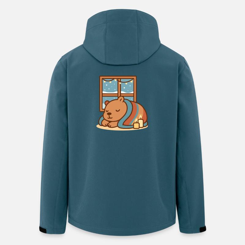 Capybara kuschelt sich im Winter ein - Recycelte Männer Softshell-Jacke von Stanley/Stella - Dunkles Petrol
