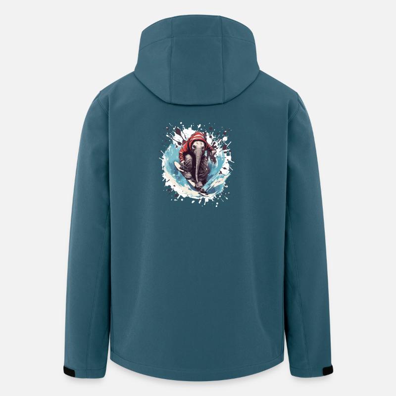 Planche à neige éléphant - Veste softshell homme en polyester recyclé Stanley/Stella - bleu pétrole foncé