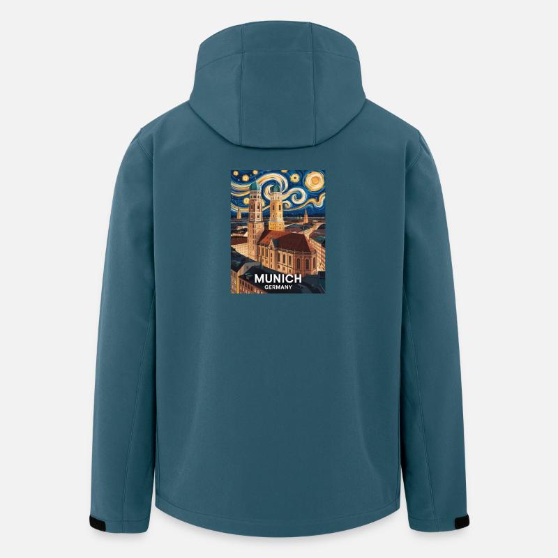 München - Recycelte Männer Softshell-Jacke von Stanley/Stella - Dunkles Petrol