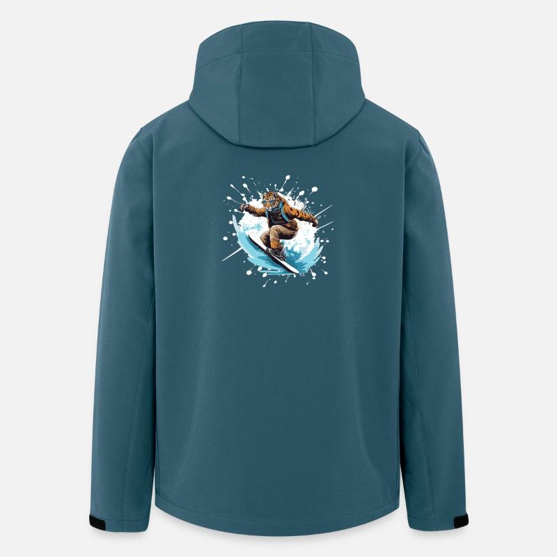 Gepard Snowboard - Recycelte Männer Softshell-Jacke von Stanley/Stella - Dunkles Petrol
