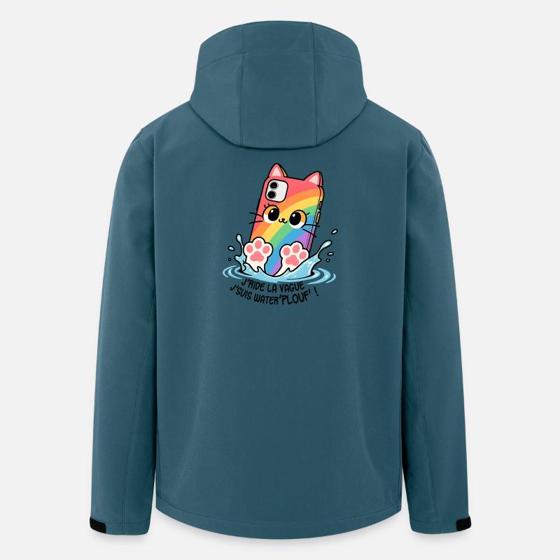 Waterplouf Katze Handy! - Recycelte Männer Softshell-Jacke von Stanley/Stella - Dunkles Petrol
