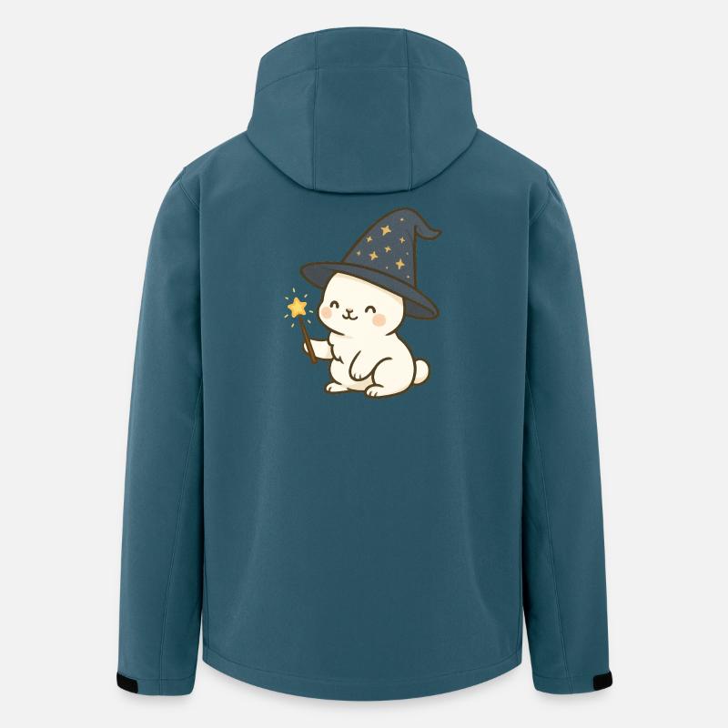 Kawaii Wizard Bunny with Starry Hat - Men’s Recycled Softshell Jacket by Stanley/Stella - stargazer