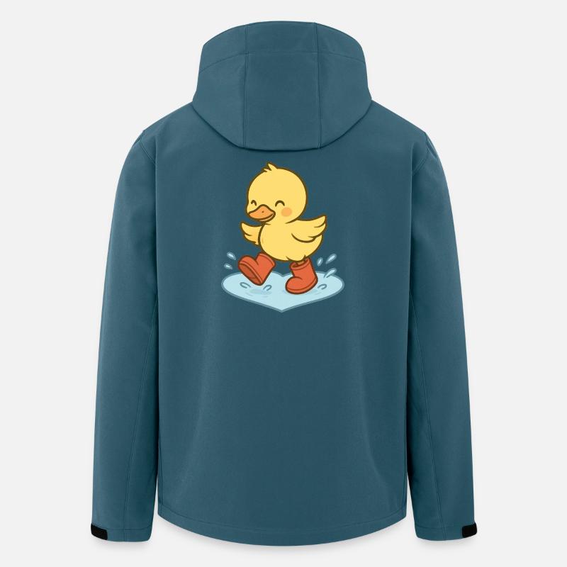 QuackSplash Quietscheente in Stiefeln - Recycelte Männer Softshell-Jacke von Stanley/Stella - Dunkles Petrol