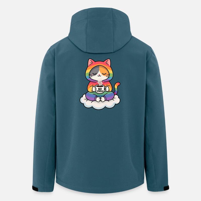 Rainbow Cat on a Cloud - Men’s Recycled Softshell Jacket by Stanley/Stella - stargazer
