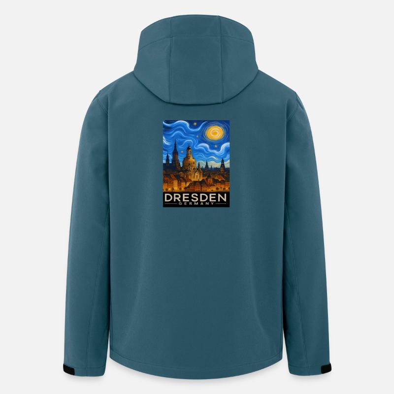 Dresden Night Light Skyline - Men’s Recycled Softshell Jacket by Stanley/Stella - stargazer