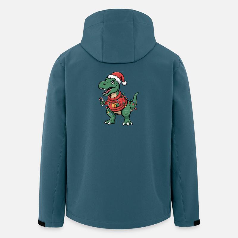 T-Rex de Noël en pull - Veste softshell homme en polyester recyclé Stanley/Stella - bleu pétrole foncé